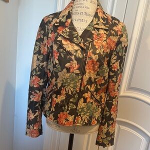 Floral leather jacket from London
